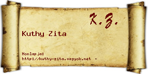 Kuthy Zita névjegykártya