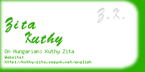 zita kuthy business card